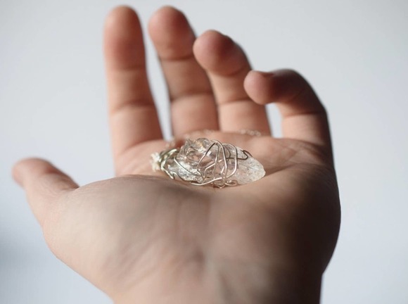 Diamond Necklace, Sterling Silver Raw Diamond Necklace, Rough Diamond Ne… - Picture 5 of 5